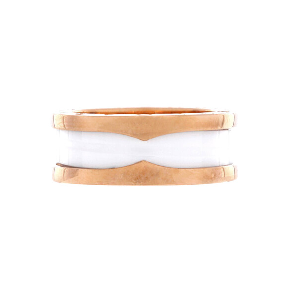 Bvlgari B.Zero1 Two Band Ring 18K Rose Gold and Ceramic